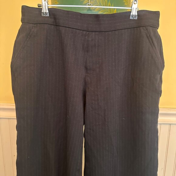 Spanx Womens Blue Wide-Leg Pinstripe Pants XL - Picture 7 of 8